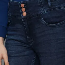 Allen Solly Navy Cotton Mid Rise Jeans image 5