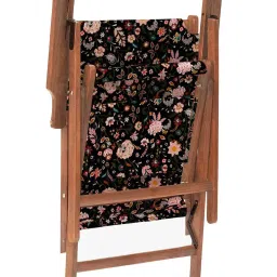 Chumbak Bistro Palampore Floral Grey Wood Folding Chair image 5