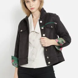 SHAYE Black Relaxed Fit Jacket image 3