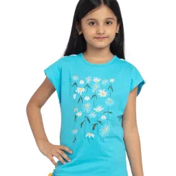 Under Fourteen Only Kids Blue Floral Print Top-picture-32