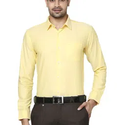 Park Avenue Yellow Slim Fit Shirt-image-5