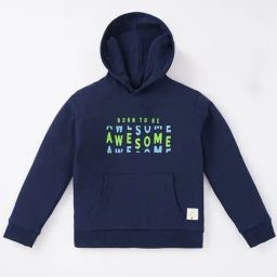 Ed-a-Mamma Kids Navy Cotton Printed Full Sleeves Hoodie-picture-39