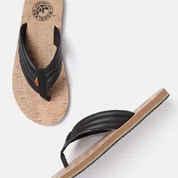 Woodland Men Black Solid Leather Comfort Sandals image 1