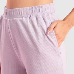 Bewakoof Lavender Cotton Regular Fit Mid rise Pants image 5