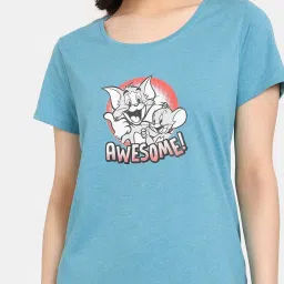 Rosaline by Zivame Light Blue Printed Night Dress image 5