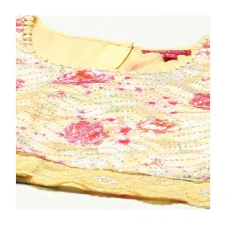 BIBA Girls Yellow & Green Floral Print Lehenga Set image 5