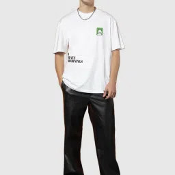 Bewakoof Men's White Garfield Hates Mornings Graphic Printed Oversized T-Shirt image 5