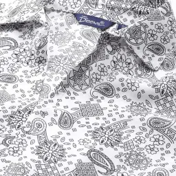 Deewa Black & White Floral Print A-Line Dress image 5
