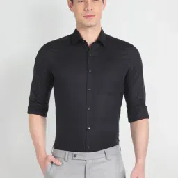 Arrow Black Cotton Slim Fit Shirt-image-76