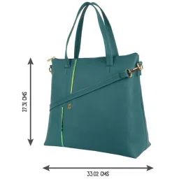 Baggit Teal Solid Medium Tote Handbag image 5