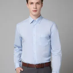 Cantabil Sky Blue Cotton Regular Fit Shirt-picture-29