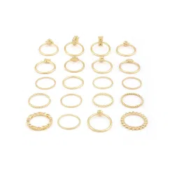 Zaveri Pearls Set of 20 Gold Tone Contemporary Stackable Rings-ZPFK13636 image 5