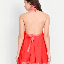 fims FIMS: Fashion is my Style Red & Navy Lace Work Babydoll With Thong image 5