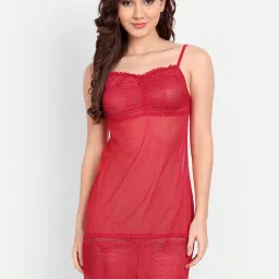fims FIMS: Fashion is my Style Black & Red Lace Work Babydoll With Thong image 5