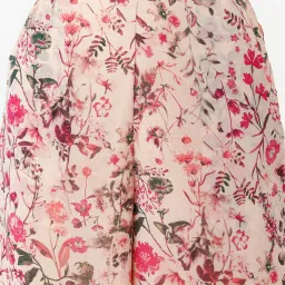Zink London Beige Floral Print Trousers image 5