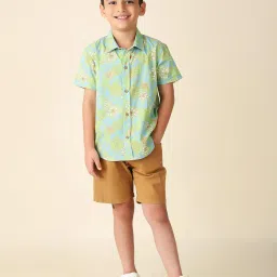 Fabindia Kids Light Blue Printed Shirt image 5