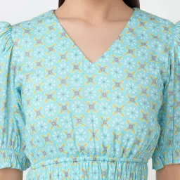 Zink London Light Blue Printed Maxi Dress image 5