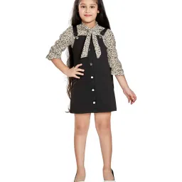 Peppermint Kids Black Printed Full Sleeves Dungaree image 1