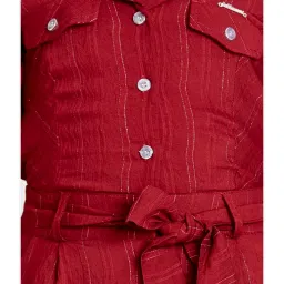 Peppermint Kids Maroon Regular Fit Jumpsuit image 5