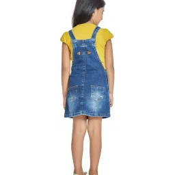 Peppermint Kids Blue & Yellow Regular Fit Dungaree image 2