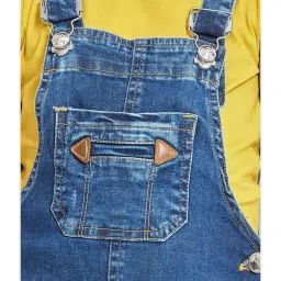 Peppermint Kids Blue & Yellow Regular Fit Dungaree image 5