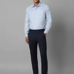 Louis Philippe Blue Cotton Regular Fit Texture Shirt image 5