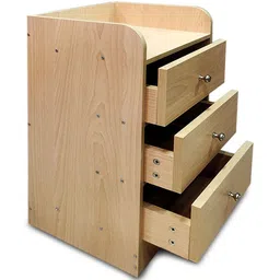 Kawachi White Wooden 3 Drawer Bedside Table image 5