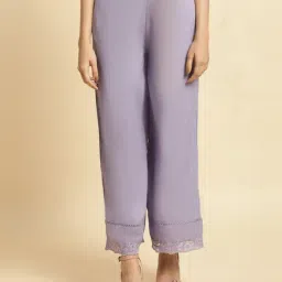 W Purple Regular Fit Parallel Pants-image-50