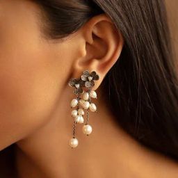 Shaya 92.5 Sterling Silver Oxidized Joan C Earrings for Women-picture-5