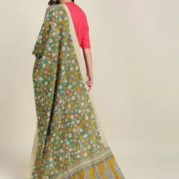 Dupatta Bazaar Green Cotton Floral Print Dupatta image 2