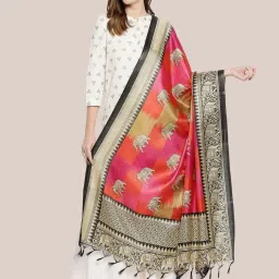 Dupatta Bazaar Pink Printed Dupatta image 1