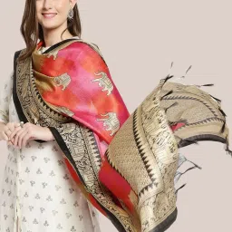 Dupatta Bazaar Pink Printed Dupatta image 4