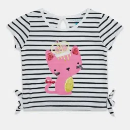 Pantaloons Baby Kids White & Pink Cotton Printed T-Shirt-picture-27