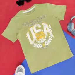 Pantaloons Junior Kids Green Cotton Printed T-Shirt-picture-17