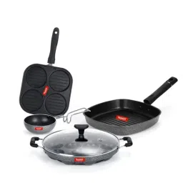 Sumeet Elegant Design Silver Aluminium Cookware Set-image-77