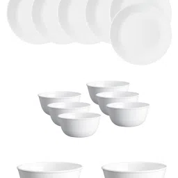 Corelle Livingware 14 Pc Basic, Mini, Starter Dinner Set Katori - Winter Frost White image 1