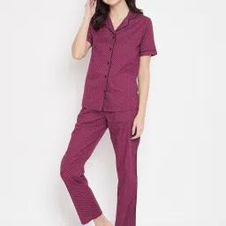 Crimsoune Club Maroon Printed Shirt With Pyjamas image 3