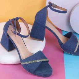 Mochi Women's Navy Ankle Strap Sandals-picture-5