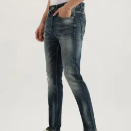 United Colors of Benetton Solid Low Crotch Fit Vintage Mid Blue Jeans image 3