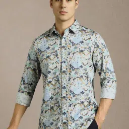 Louis Philippe White Cotton Slim Fit Printed Shirt-picture-36
