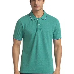 ColorPlus Green Cotton Tailored Fit Polo T-Shirt-picture-18