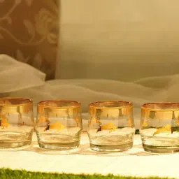 Jaypore Gold Hand Crafted Glasses - Set of 4-picture-28