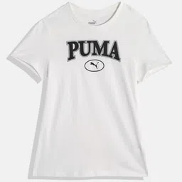 Puma Girls Squad Youth Graphic Brand Logo Print Knitted Pure Cotton T-shirt-picture-11