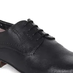 Ruosh Men Black Leather Formal Derbys image 2
