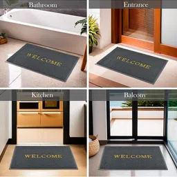 Kuber Industries Pack of 4 Grey Anti-Slip Doormats image 5