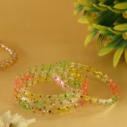 ZULKA Set Of 8 Stone & Beaded Studded Bangles image 3