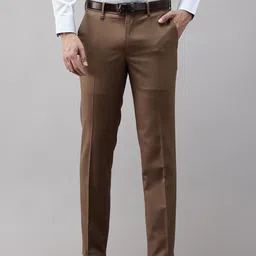 Van Heusen Men Textured Slim Fit Formal Trousers-image-93