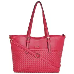 Elle Dark Pink Textured Shoulder Handbag-picture-32