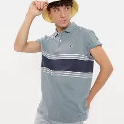 American Eagle Outfitters Mid Grey Regular Fit Colour Block Polo T-Shirt-picture-32