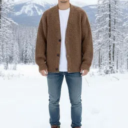 HERE&NOW Men Ribbed Cardigan image 3